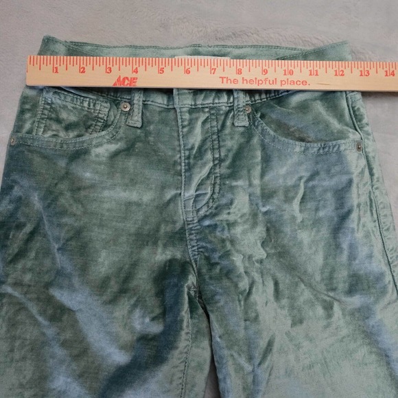 LUCKY BRAND Womens 00 Ava Antartica Sea Foam Crushed Velvet Skinny Jeans Pants - Picture 8 of 16
